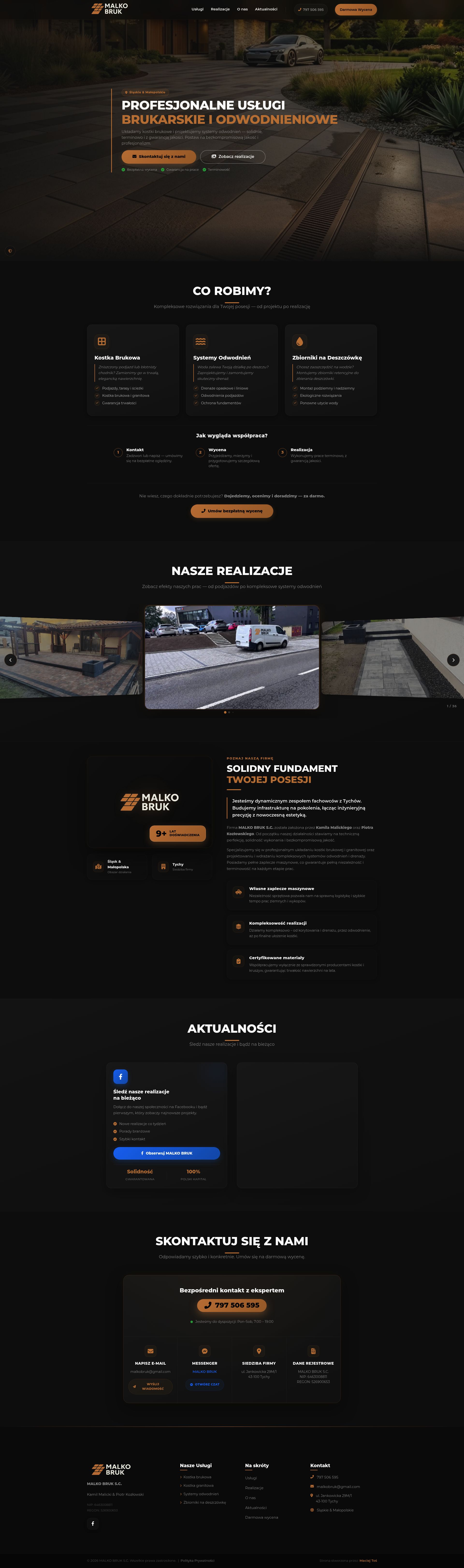 Strona internetowa Malko-Bruk – realizacja EMTOS